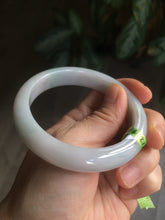 Load image into Gallery viewer, 56mm certified type A 100% Natural white/light green jadeite jade bangle AC10-6859