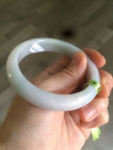 Load image into Gallery viewer, 56mm certified type A 100% Natural white/light green jadeite jade bangle AC10-6859