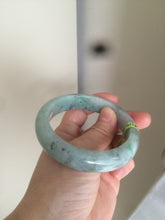 Load image into Gallery viewer, 57.9mm Certified Type A 100% Natural sunny green/dark green/black Jadeite Jade bangle AJ41-0082