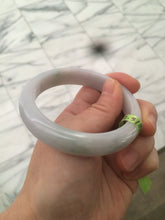 Load image into Gallery viewer, 56mm certified type A 100% Natural white/light green jadeite jade bangle AC10-6859