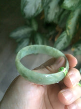Load image into Gallery viewer, 52.5mm certified Type A 100% Natural green/brown thin Jadeite Jade bangle Q64-3805
