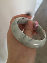Load image into Gallery viewer, 55.8mm Type A 100% Natural green/white jadeite jade bangle A9