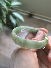 Load image into Gallery viewer, 52.5mm certified Type A 100% Natural green/brown thin Jadeite Jade bangle Q64-3805