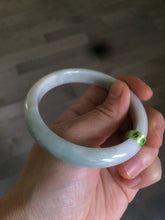 Load image into Gallery viewer, 56.6mm type A 100% Natural white/light green/yellow jadeite jade bangle AC18
