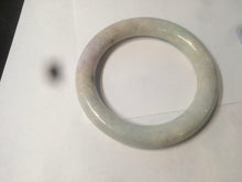 Load image into Gallery viewer, 55.7mm Certified type A 100% Natural sunny green/purple chubby round cut Jadeite bangle N83-8922