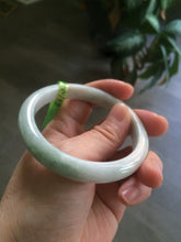 Load image into Gallery viewer, 56.6mm type A 100% Natural white/light green/yellow jadeite jade bangle AC18