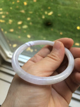 Load image into Gallery viewer, 54.5mm Certified Type A 100% Natural green/light purple round cut Jadeite Jade bangle Q63-5250