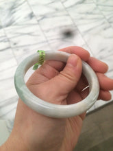 Load image into Gallery viewer, 56.6mm type A 100% Natural white/light green/yellow jadeite jade bangle AC18