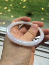 Load image into Gallery viewer, 54.5mm Certified Type A 100% Natural green/light purple round cut Jadeite Jade bangle Q63-5250