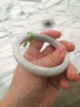 Load image into Gallery viewer, 56.6mm type A 100% Natural white/light green/yellow jadeite jade bangle AC18