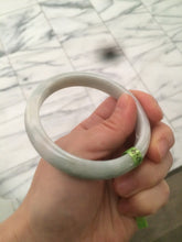 Load image into Gallery viewer, 56.6mm type A 100% Natural white/light green/yellow jadeite jade bangle AC18