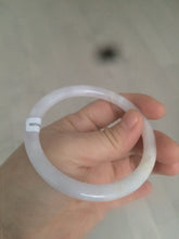 Load image into Gallery viewer, 57.4mm Certified type A 100% Natural icy purple/white/yellow round cut slim Jadeite Jade bangle AE3-5269