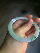 Load image into Gallery viewer, 57mm certified 100% natural Type A sunny green/purple slim flat style jadeite jade bangle AC68-4575