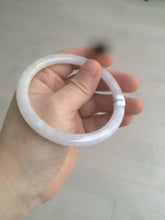 Load image into Gallery viewer, 57.4mm Certified type A 100% Natural icy purple/white/yellow round cut slim Jadeite Jade bangle AE3-5269
