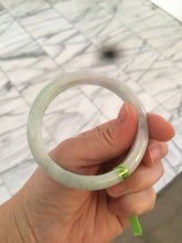 Load image into Gallery viewer, 54.6mm certified type A 100% Natural green/white Jadeite Jade bangle U61-4938