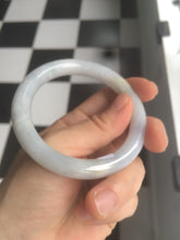 Load image into Gallery viewer, 54.2mm Certified 100% natural Type A light purple/white round cut jadeite jade bangle D49-9551