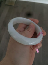 Load image into Gallery viewer, 55.9mm Certified Type A 100% Natural white Jadeite Jade bangle W63-6216