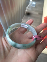 Load image into Gallery viewer, Certified 52.2mm 100% natural Type A green/white jadeite jade bangle W16-3889