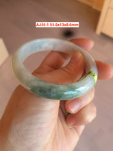 Load image into Gallery viewer, 100% natural type A size 54-58mm Natural green/white jadeite jade bangle with defects AJ45 group