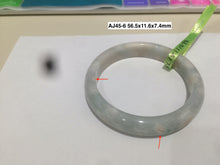 Load image into Gallery viewer, 100% natural type A size 54-58mm Natural green/white jadeite jade bangle with defects AJ45 group