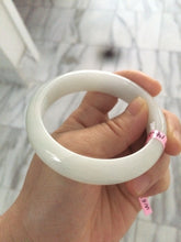 Load image into Gallery viewer, 55.9mm Certified Type A 100% Natural white Jadeite Jade bangle W63-6216