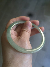Load image into Gallery viewer, 58.5mm Type A 100% Natural icy light green super thin style Jadeite bangle L138