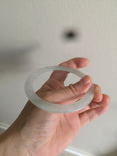 Load image into Gallery viewer, 56.5mm 100% natural Type A icy watery light green slim flat style jadeite jade bangle AC69 (Add on item, not sale individually.)