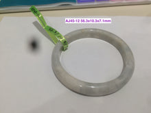 Load image into Gallery viewer, 100% natural type A size 54-58mm Natural green/white jadeite jade bangle with defects AJ45 group