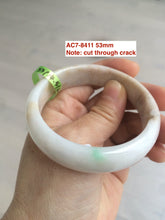Load image into Gallery viewer, Sale! Type A 100% Natural dark green/white/black Jadeite Jade bangle with defects group 3