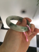 Load image into Gallery viewer, 49.5 mm 100% natural Type A green/white oval jadeite jade bangle Z39
