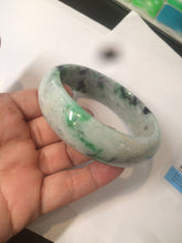 Load image into Gallery viewer, 58mm Certified Type A 100% Natural light sunny green/dark green Jadeite Jade bangle J102-4120