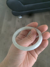 Load image into Gallery viewer, Sale! type A 100% 47-49mm Natural green/white round cut Jadeite jade bangle AG3 for kids or small hands group 7