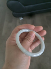 Load image into Gallery viewer, Sale! type A 100% 47-49mm Natural green/white round cut Jadeite jade bangle AG3 for kids or small hands group 7