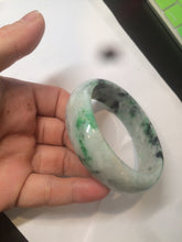Load image into Gallery viewer, 58mm Certified Type A 100% Natural light sunny green/dark green Jadeite Jade bangle J102-4120