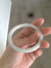 Load image into Gallery viewer, Sale! type A 100% 47-49mm Natural green/white round cut Jadeite jade bangle AG3 for kids or small hands group 7
