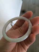 Load image into Gallery viewer, Sale! type A 100% 47-49mm Natural green/white round cut Jadeite jade bangle AG3 for kids or small hands group 7