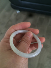 Load image into Gallery viewer, Sale! type A 100% 47-49mm Natural green/white round cut Jadeite jade bangle AG3 for kids or small hands group 7