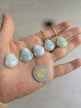 Load image into Gallery viewer, 100% Natural type A light green/purple/white small happy buddha jadeite Jade pendant necklace AQ53 add on item