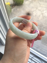 Load image into Gallery viewer, 52mm Certified Type A 100% Natural light green/white oval Jadeite Jade bangle Z42-2349