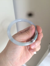 Load image into Gallery viewer, 55.4mm certified type A 100% Natural icy light purple with green floating flowers round cut Jadeite Jade bangle M80-0137