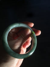 Load image into Gallery viewer, 54.6mm certified type A 100% Natural dark green/brown Jadeite Jade bangle Z87-7247