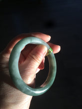 Load image into Gallery viewer, 54.6mm certified type A 100% Natural dark green/brown Jadeite Jade bangle Z87-7247