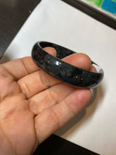 Load image into Gallery viewer, 52.8mm Certified Type A 100% Natural black (Wuji)Jadeite Jade bangle group D94
