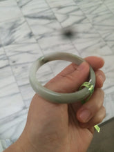 Load image into Gallery viewer, 52.5mm Certified Type A 100% Natural green/white Jadeite Jade oval bangle KS63-8403