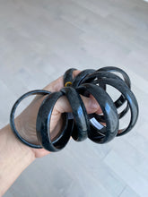 Load image into Gallery viewer, 52.8mm Certified Type A 100% Natural black (Wuji)Jadeite Jade bangle group D94