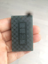 Load image into Gallery viewer, 100% natural dark green/black nephrite jade (青玉) tiger safe and sound pendant J120