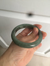 Load image into Gallery viewer, 55mm certified type A 100% Natural watery dark green Jadeite Jade bangle AT27-9779