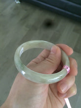 Load image into Gallery viewer, 53mm Certified Type A 100% Natural icy watery yellow/light green Jadeite Jade bangle U3-5619