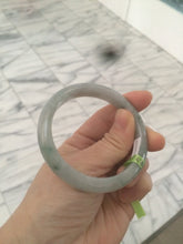 Load image into Gallery viewer, 53.7mm certificated Type A 100% Natural light green/gray Jadeite Jade bangle R67-7251