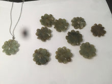 Load image into Gallery viewer, 25-26mm Type A 100Natural 3D dark green/brown/black jadeite Jade flower Pendant necklace AQ54 (add-on item)